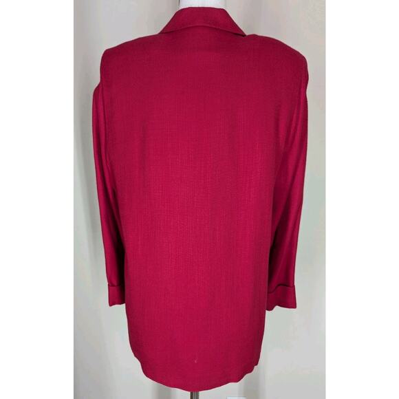 Vintage 1990s Preview Collection Petites Red Soft Blazer Jacket USA Union Made - Picture 3 of 11